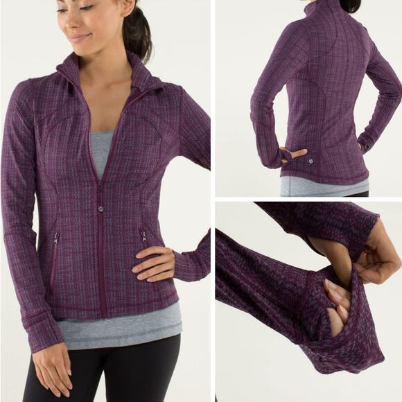 Lululemon Forme Jacket 4/6 Cuffins Ziggy Wee Plum Athletic Running Fitness Gym - Picture 1 of 11